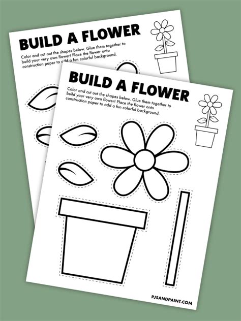 Free Printable Build A Flower Activity Pjs And Paint