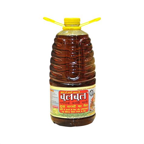 Bulbul Kachi Ghani Mustard Oil 5 Litre Healthy Cold Pressed Mustard Oil For Cooking Amazon