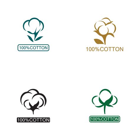 100 Percent Cotton Icon Natural Organic Cotton Pure Cotton Vector