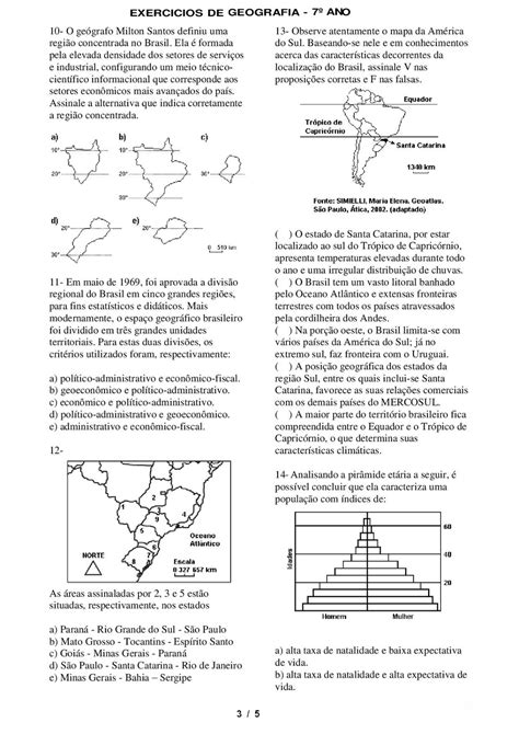 Prova De Geografia Para 7 Ano BRAINCP