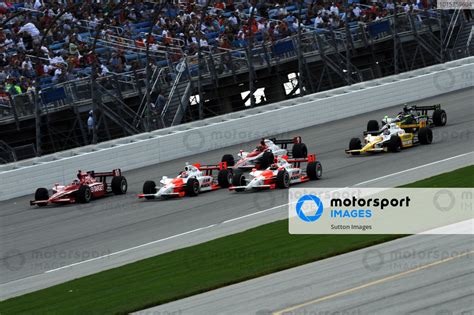 There Was Three Car Abreast Action For The Lead Of The Race For A