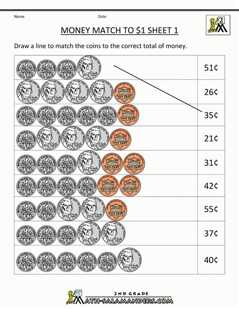 Free Printable Money Worksheets For 1st Grade Free Printable