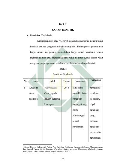 Bab Ii Kajian Teoritik Kembali Apa Apa Yang Sudah Ditulis Orang Lain