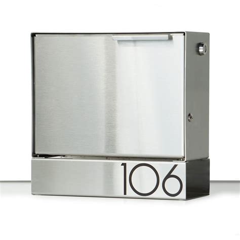 Locking Modern Mailbox stainless steel | Modern mailbox, Wall mounted modern mailbox, Stainless ...