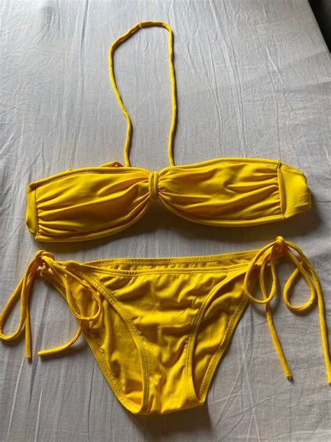 Yellow Bikini Women S Fashion Swimwear Bikinis Swimsuits On Carousell