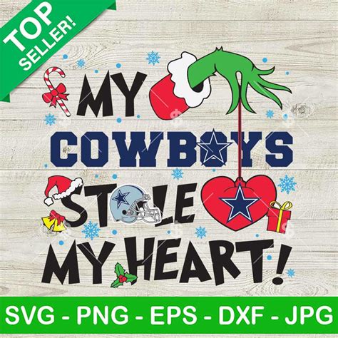 Grinch Hand My Cowboys Stole My Heart SVG, Dallas Cowboys Grinch Heart ...