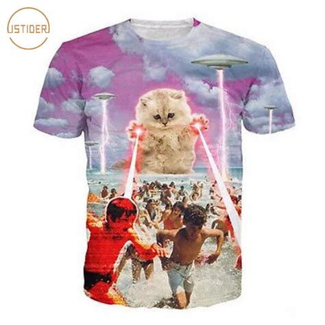 Istider Kitten Laser Cats Printed Tee Shirt Star War 3d Alnie Cat T