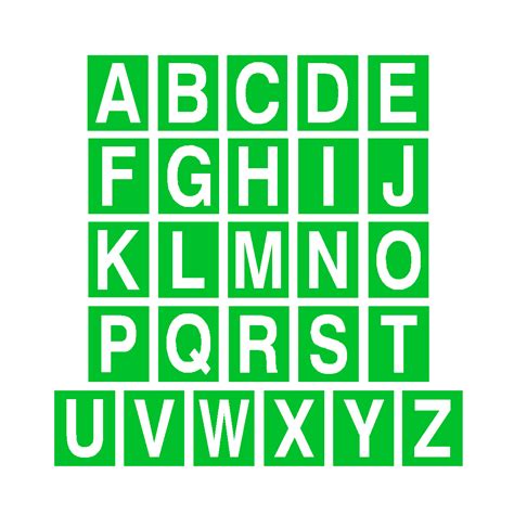 Green Alphabet Letter Sticker Pack Safety Uk