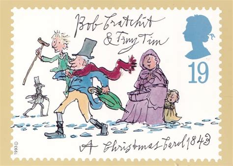 Bob Cratchit & Tiny Tim Christmas Limited Edition Postcard: Manuscript ...