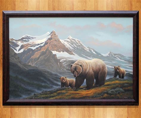 Large Original Fine Art Painting Alaskan Landscape Wildlife