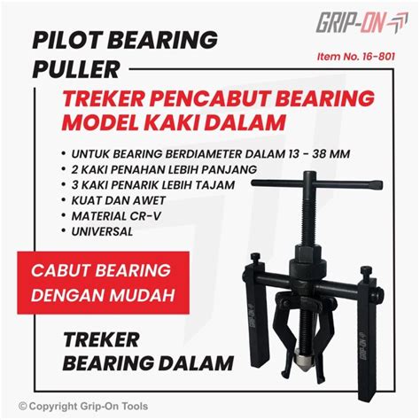 Grip On Pilot Bearing Puller Treker Alat Cabung Bearing Dalam Grip On