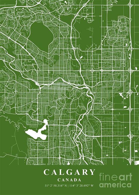 Calgary Canada Moss Plane Map Photograph By Tien Stencil Pixels