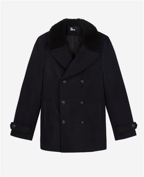 Manteau En Laine Bleu Marine The Kooples France