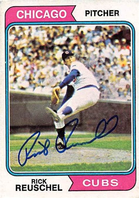 Rick Reuschel Autographed Baseball Card Chicago Cubs 1974 Topps 136