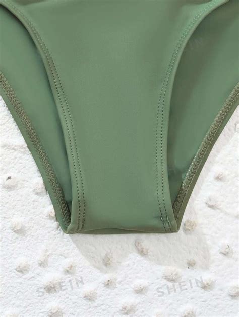 Shein Swim Summer Beach Ruched High Waisted Bikini Bottom Shein Usa