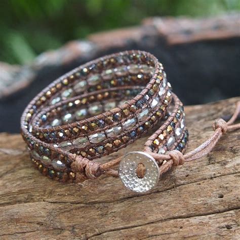 Double Wrap Bracelet With Crystal Bohemian Bracelet By G2fdesign