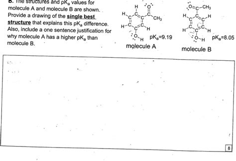 SOLVED Dine Structures And PKa Values For Molecule A And Molecule B