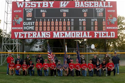 Westby Dedicates New Scoreboard At Veterans Memorial Field