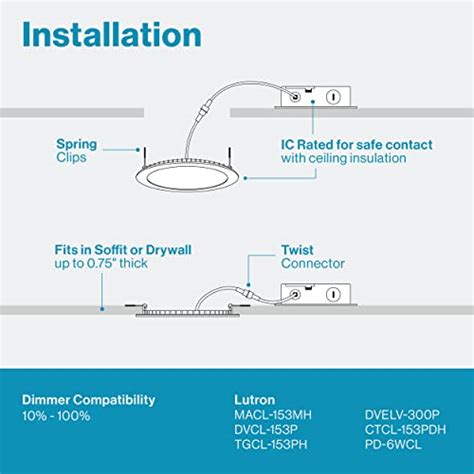 Sunco Lighting Inch Ultra Thin Led Recessed Ceiling Lights Slim