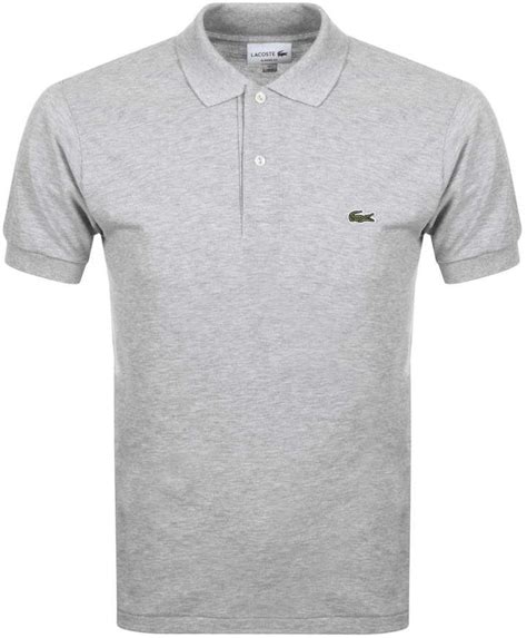 Lacoste Marl Short Sleeve Polo T Shirt Light Grey Golf T Shirts Polo T Shirt Lacoste