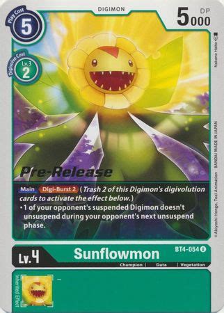 Sunflowmon All Digimon Promos Digimon Trollandtoad