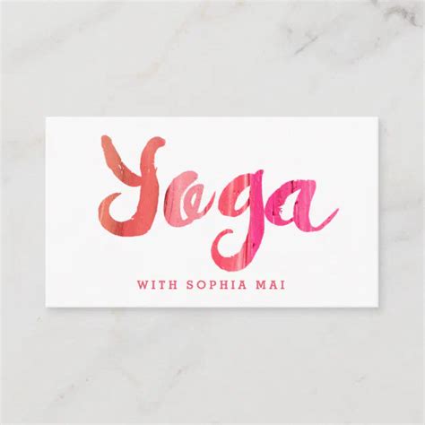 Trendy Modern Pink Yoga Instructor Business Card Zazzle