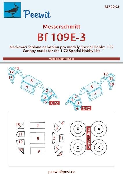 Peewit M Messerschmitt Bf E Canopy Mask Special Hobby