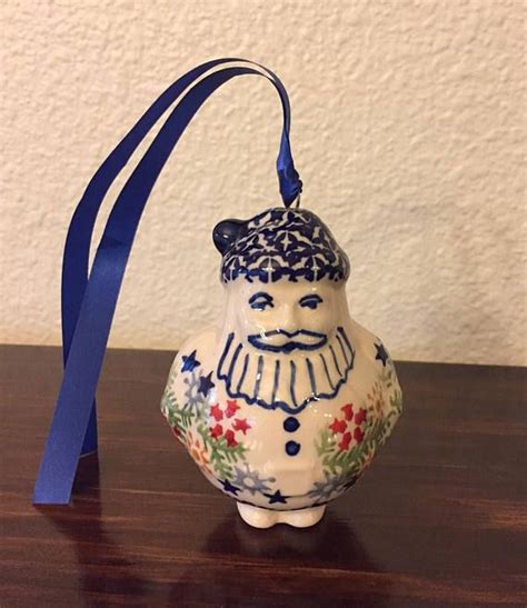 Polish Pottery Santa Claus Ornamentaccent Polish Pottery Pottery