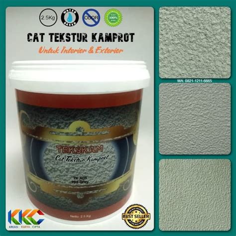 Jual Cat Tekstur Pasir Kamprot Warna Abu Abu Sedang Kemasan Kg