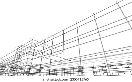 Sketch Building 3d Illutration Stock Vector (Royalty Free) 2300715765 ...