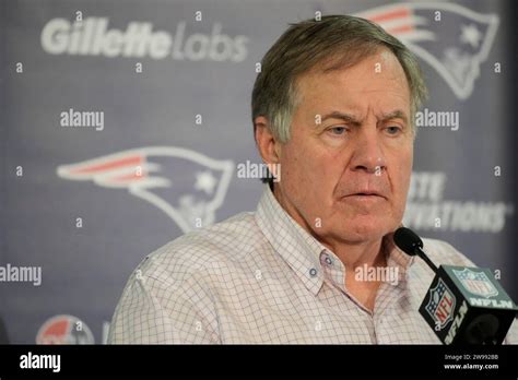 New England Patriots Head Coach Bill Belichick Speaks During A News