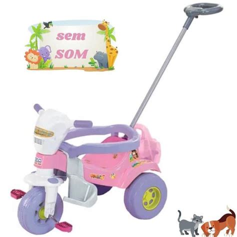 Triciclo Infantil Motoquinha Tico Tico Rosa Bicho Magic Toys Velotrol