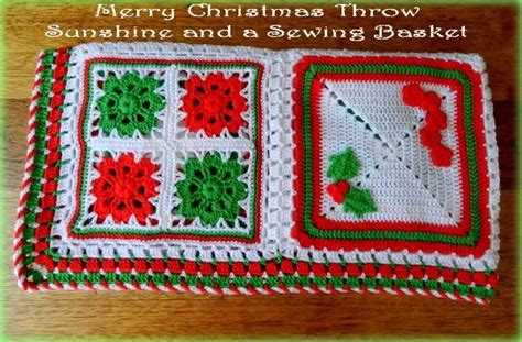 Sunshine And A Sewing Basket Merry Christmas Throw Christmas Crochet