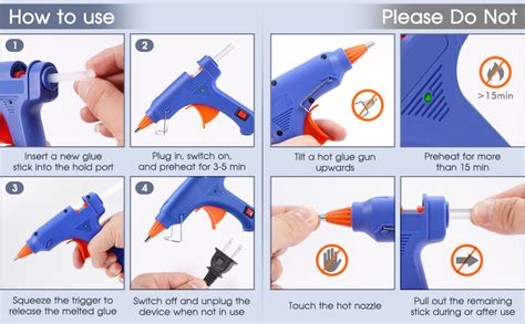Glue Gun 20W With 50pcs Hot Glue Sticks Hot Melt Glue Gun Removable Anti Hot Cover Glue Gun Kit