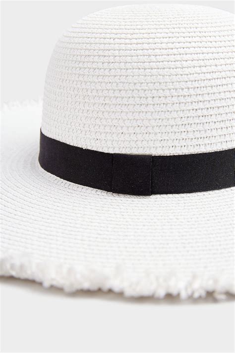 White Frayed Edge Straw Hat Pixiegirl