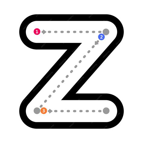 Premium Vector Tracing Alphabet Letter Z Lowercase Prewriting Dotted Line Element For