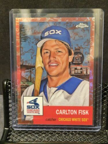 2022 Topps Chrome Platinum Chicago White Sox Carlton Fisk Toile Rose