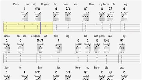 Learn Hymns On Guitar Pass Me Not Tablature And Chords Youtube