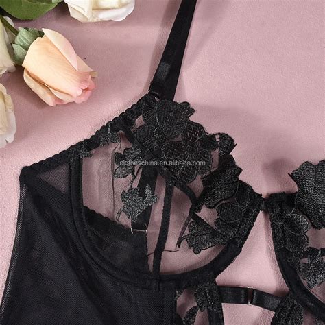 Chuangerm Oem Hot Selling Sexy Lingerie Women Embroidery Flower