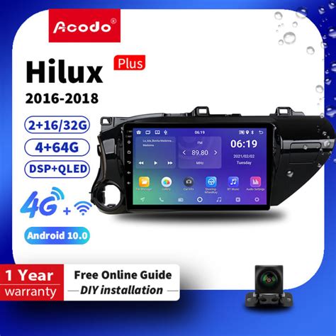 Acodo 2din Android 12 0 Headunit For Toyota Hilux 2016 2018 Car Stereo