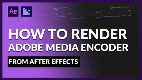 How To Render Video In After Effects With Media Encoder Youtube