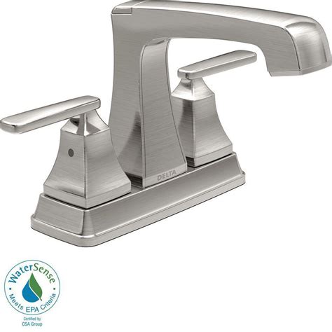 Delta Ashlyn 4 Inch Centerset 2 Handle High Arc Bathroom Faucet In Sta