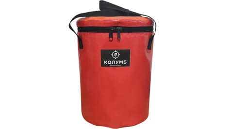 Ведро с крышкой 25 литров из водоотталкивающей ткани ПВХ красное для ...