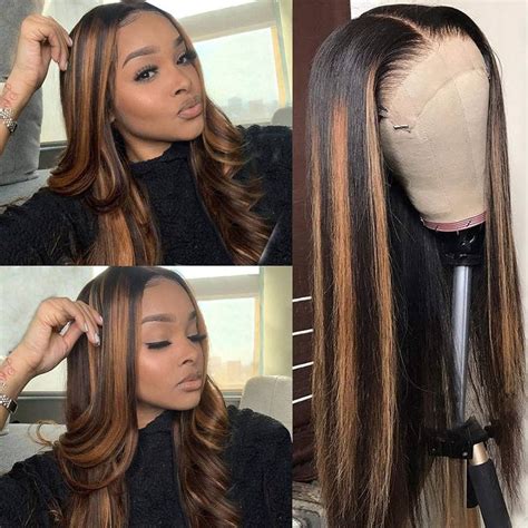 Great Low Prices Brown Ombre Black Long Lace Wig