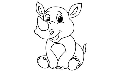 Funny Rhino Cartoon for Coloring Page Graphic by ningsihagustin426 ...