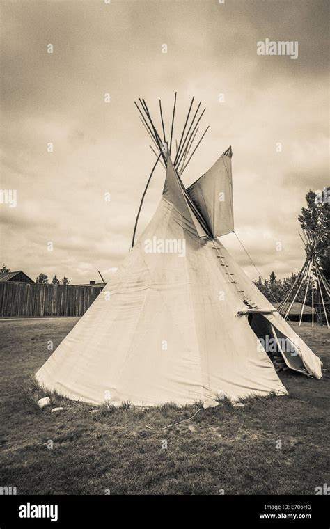 A Tepee Tipi Teepee Is A Plains Indian Home It Is Made Of Buffalo