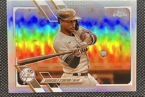 Topps Chrome Giancarlo Stanton White Diamond X Fractor Sepia