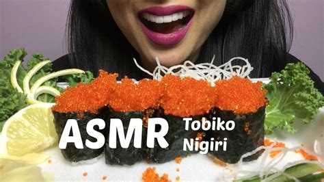 Asmr Tobiko Nigiri Crunchy Flying Fish Roe No Talking Eating Sounds