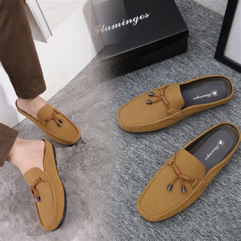 2023 New Korean Half Shoes Half Slippers Flat Sandals Lazy Shoes