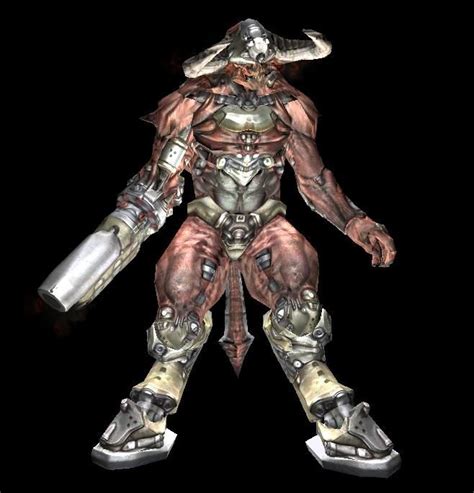 A picture of the final boss, Cyberdemon, from the computer game "Doom 3 ...